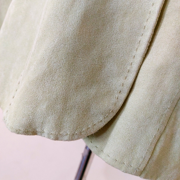 Vintage 90s Kim Rogers Chunky Stitch Lime Green Workwear Blazer Jacket - Picture 6 of 14